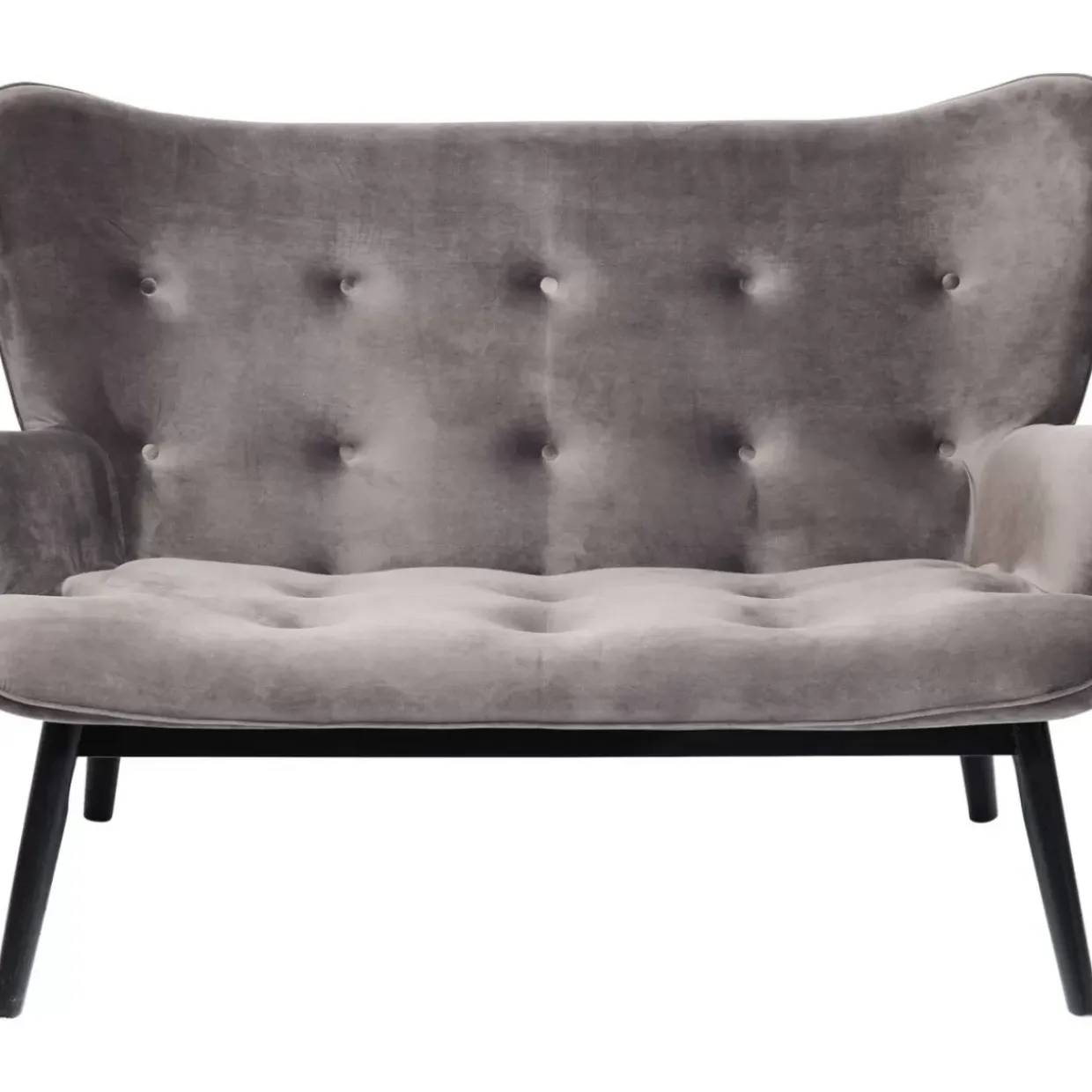 Sofa Black Vicky 2-Sitzer Velvet Grau