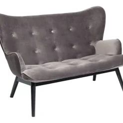 Sofa Black Vicky 2-Sitzer Velvet Grau