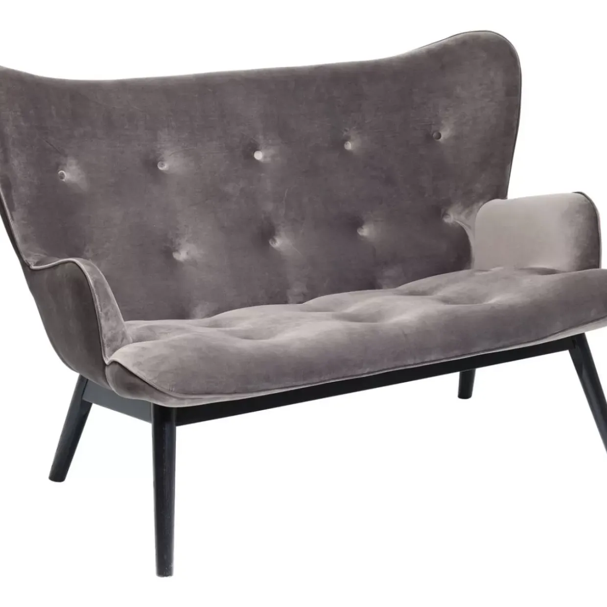 Sofa Black Vicky 2-Sitzer Velvet Grau