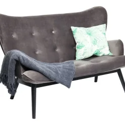 Sofa Black Vicky 2-Sitzer Velvet Grau