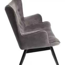 Sofa Black Vicky 2-Sitzer Velvet Grau