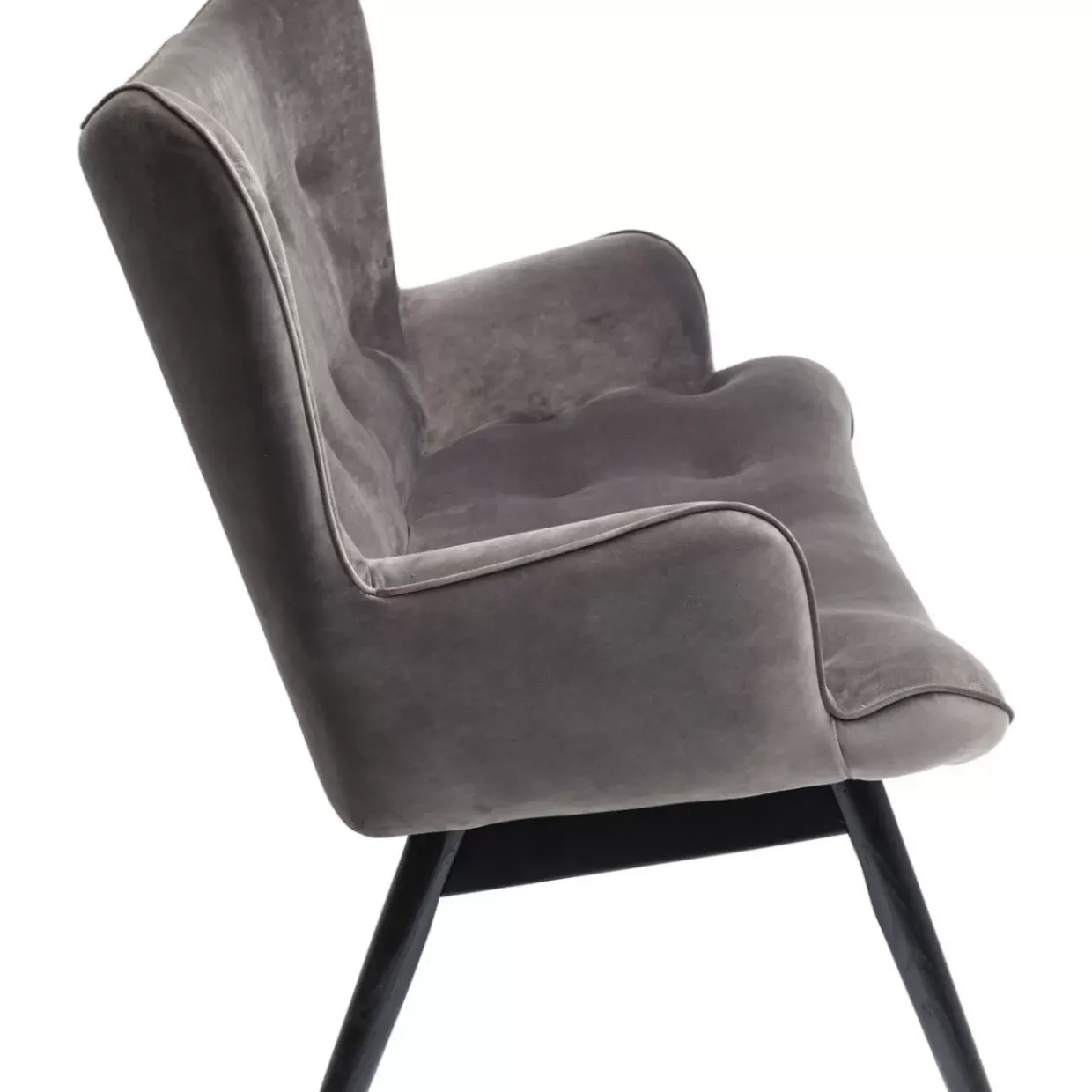 Sofa Black Vicky 2-Sitzer Velvet Grau