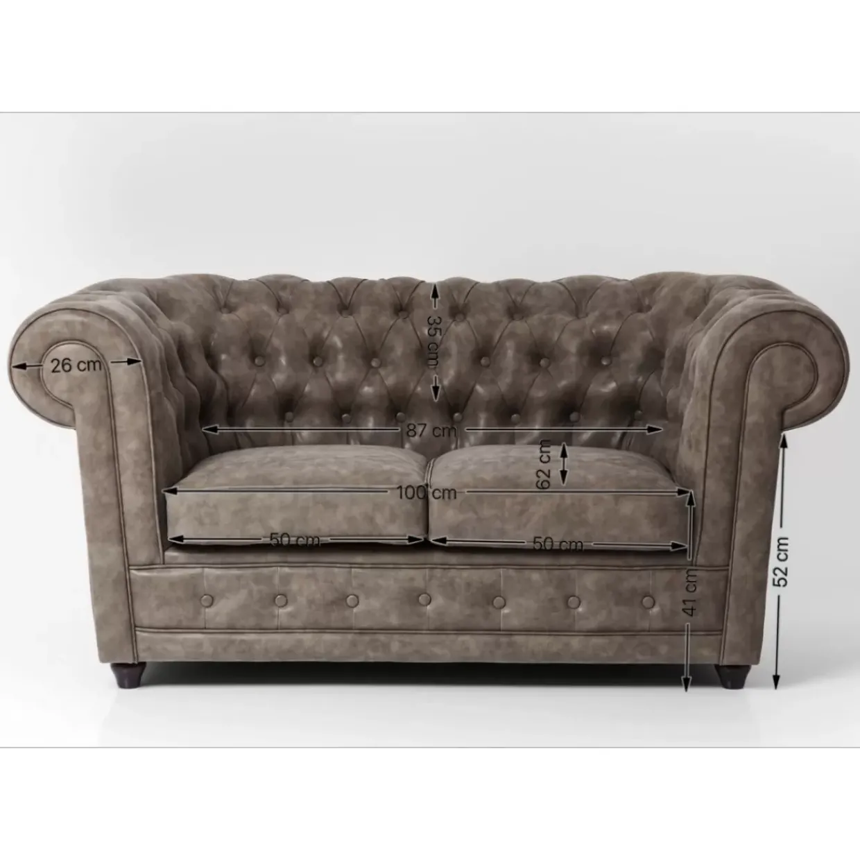 Sofa Cambridge 2-Sitzer Vintage Smart