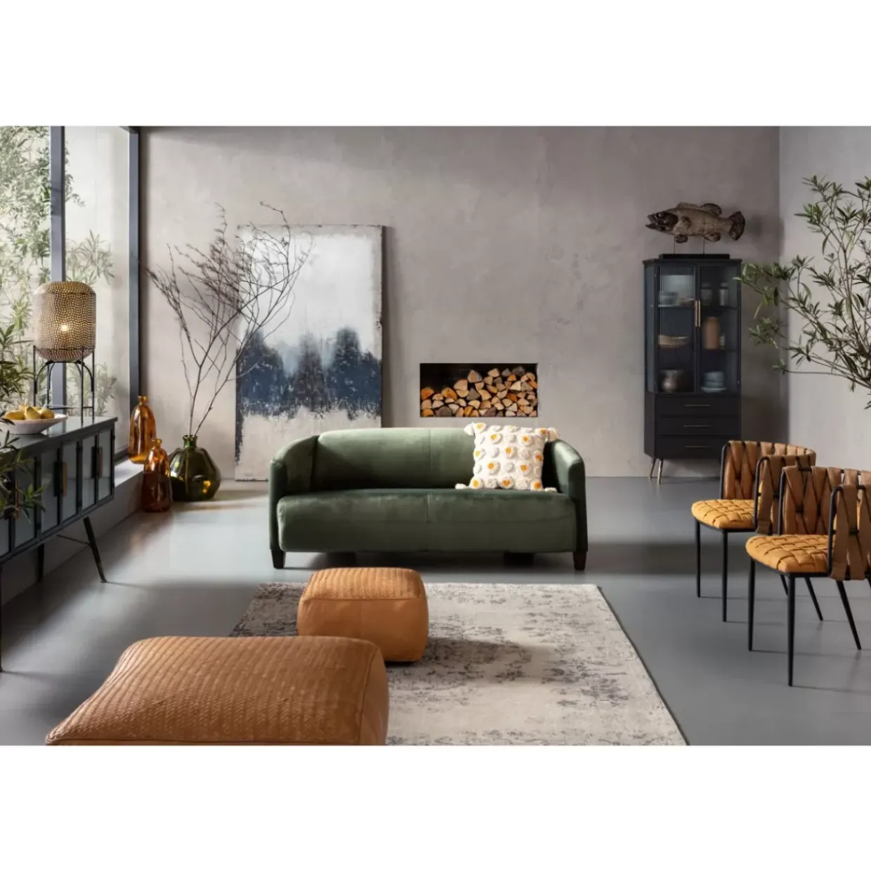 Sofa Cigar Lounge 3-Sitzer Grun