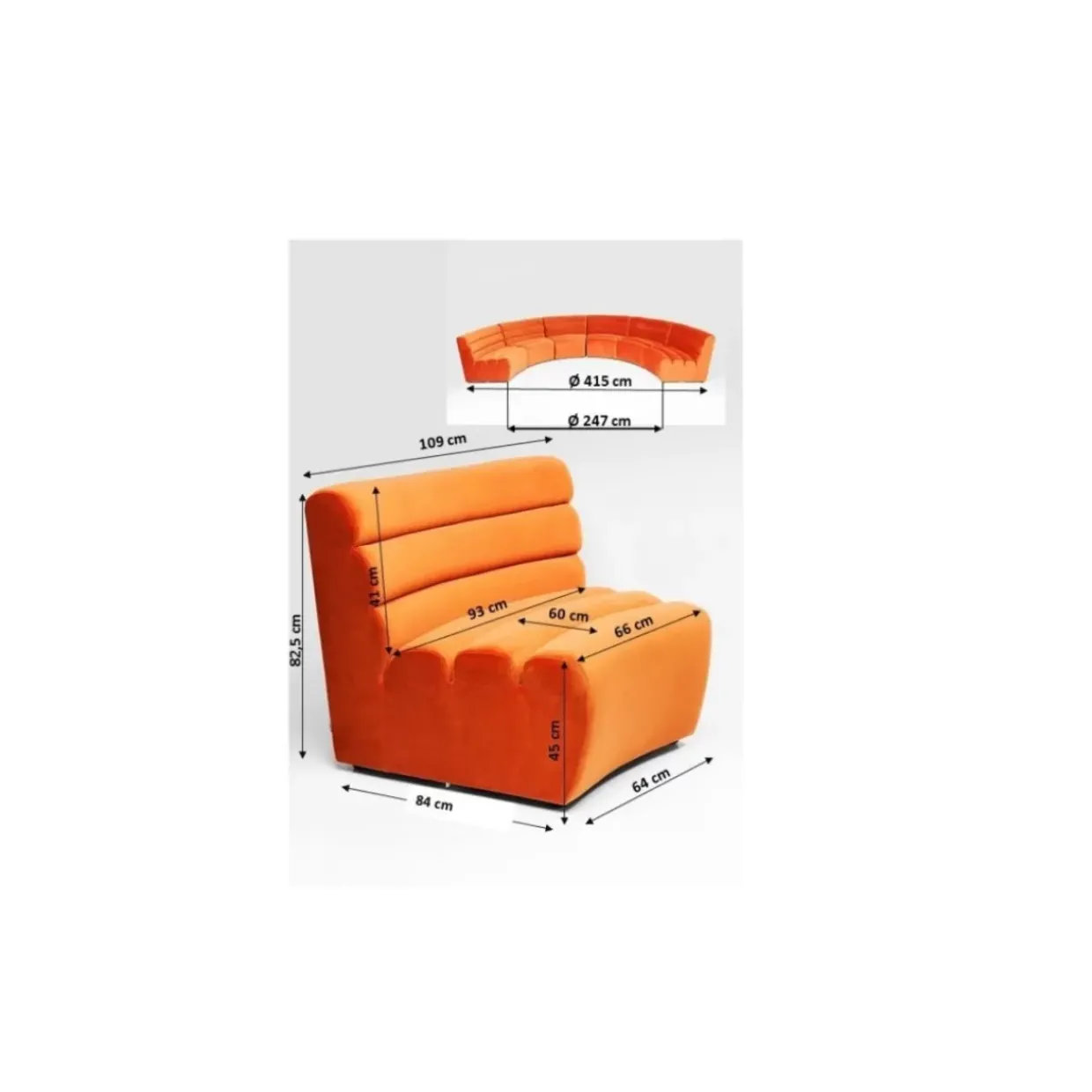 Sofa Element Wave Orange