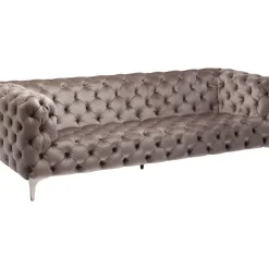 Sofa Look 3-Sitzer Velvet Grau