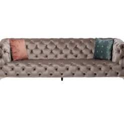Sofa Look 3-Sitzer Velvet Grau