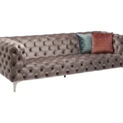 Sofa Look 3-Sitzer Velvet Grau