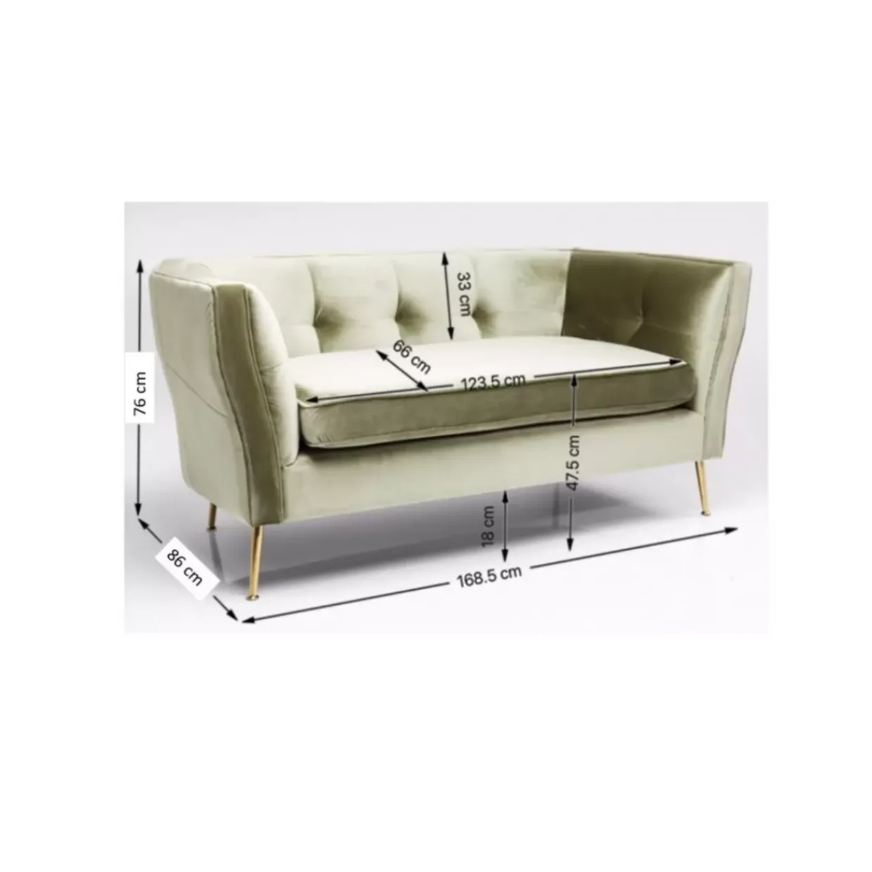 Sofa Rimini 2-Sitzer Grun