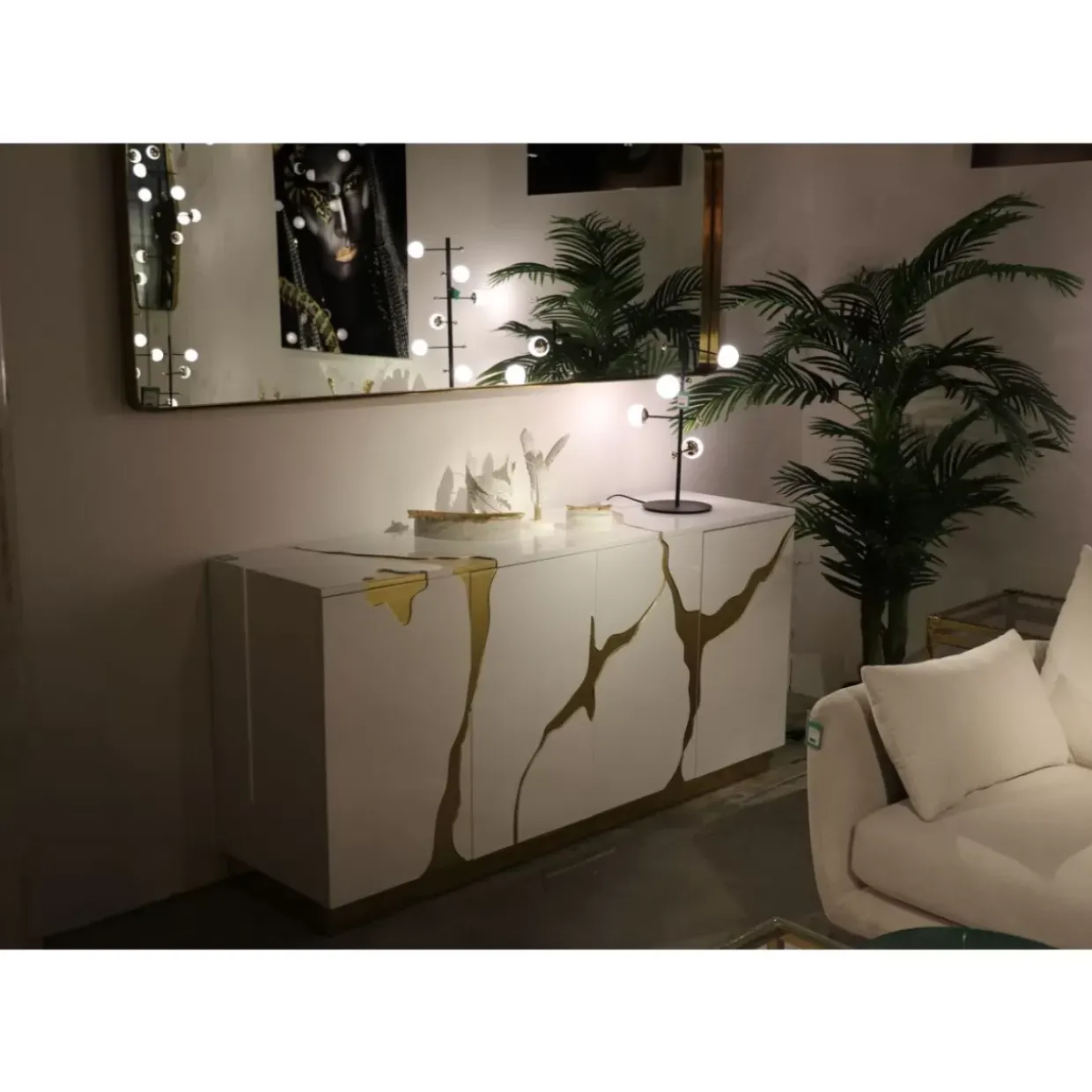 Spiegel Curve Rectangular Brass 70X200Cm