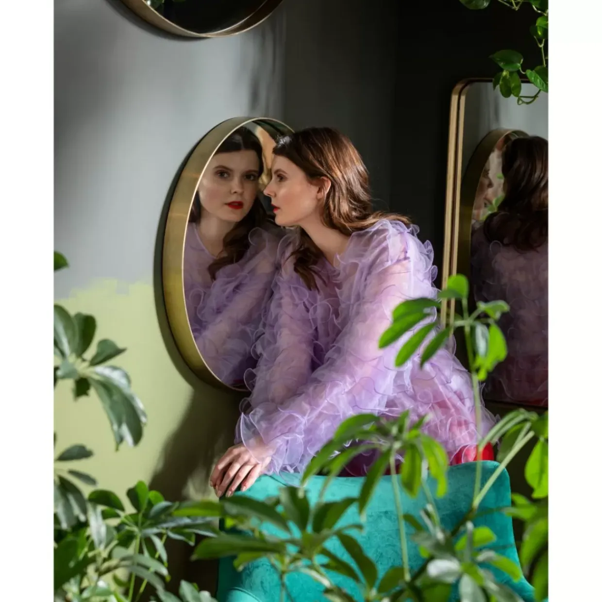 Spiegel Curve Round Brass O60Cm