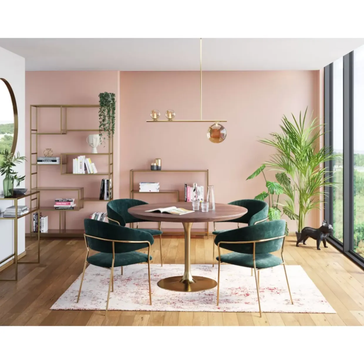 Spiegel Curve Round Brass O100Cm