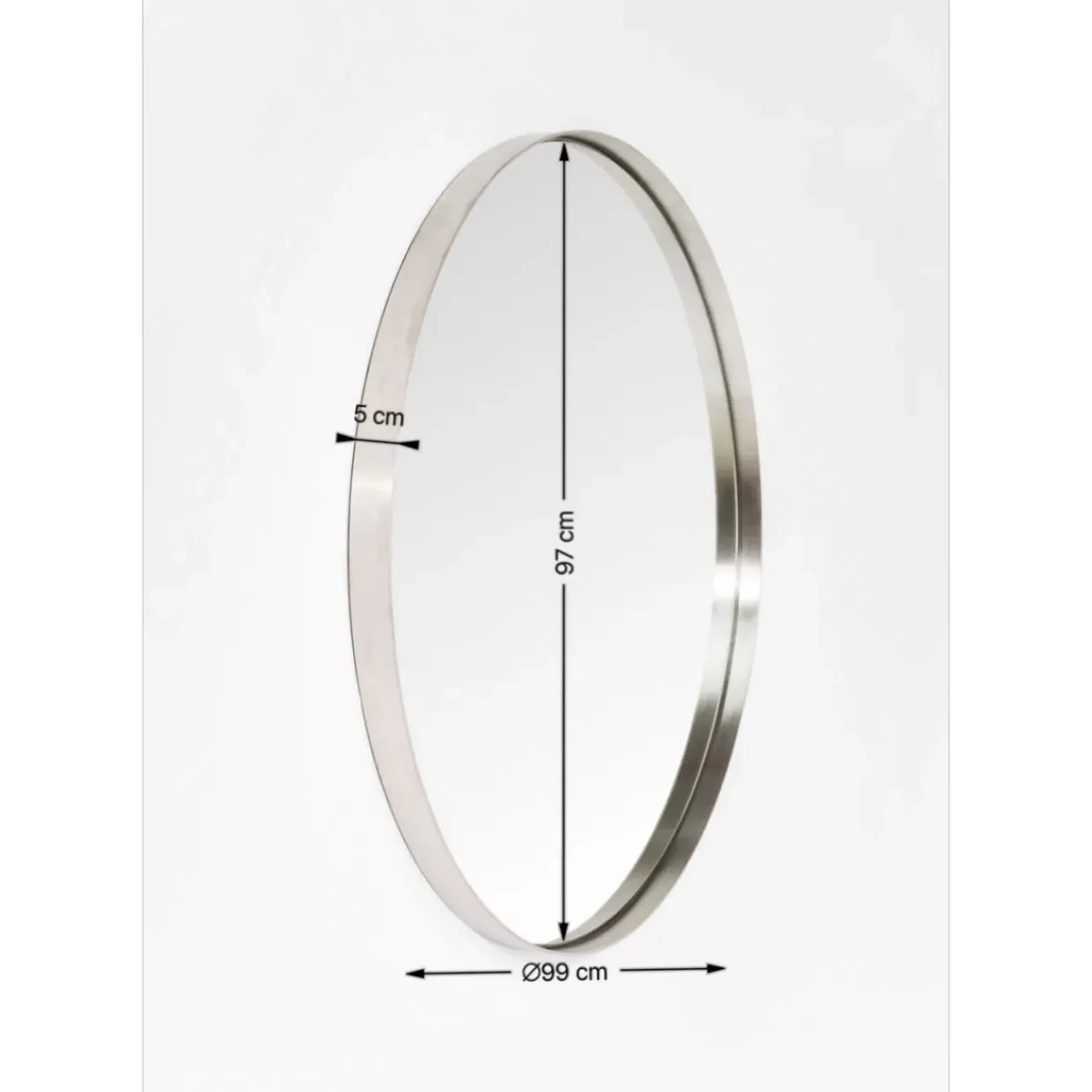 Spiegel Curve Round Stainless Steel O100Cm