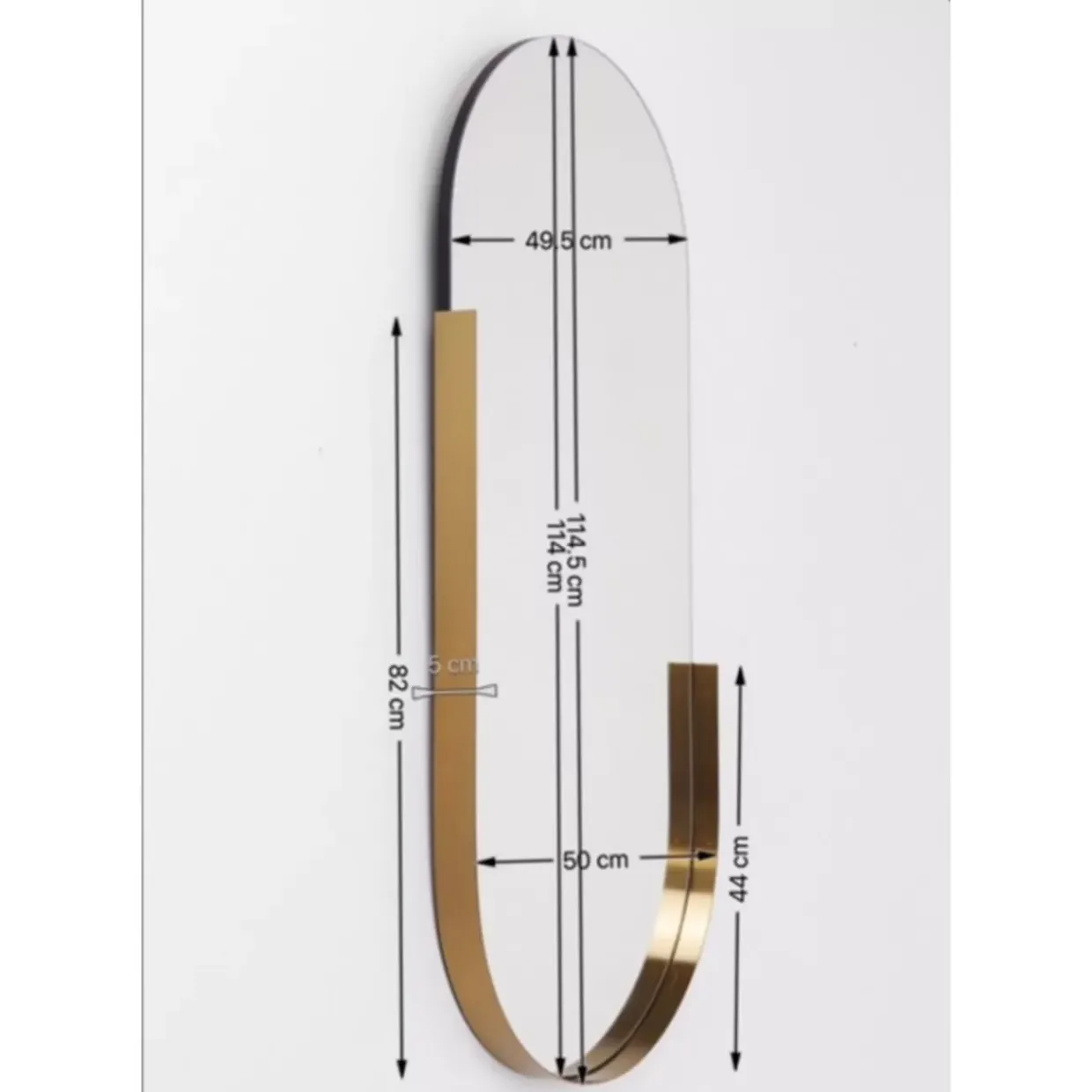 Spiegel Hipster Oval 50X114Cm