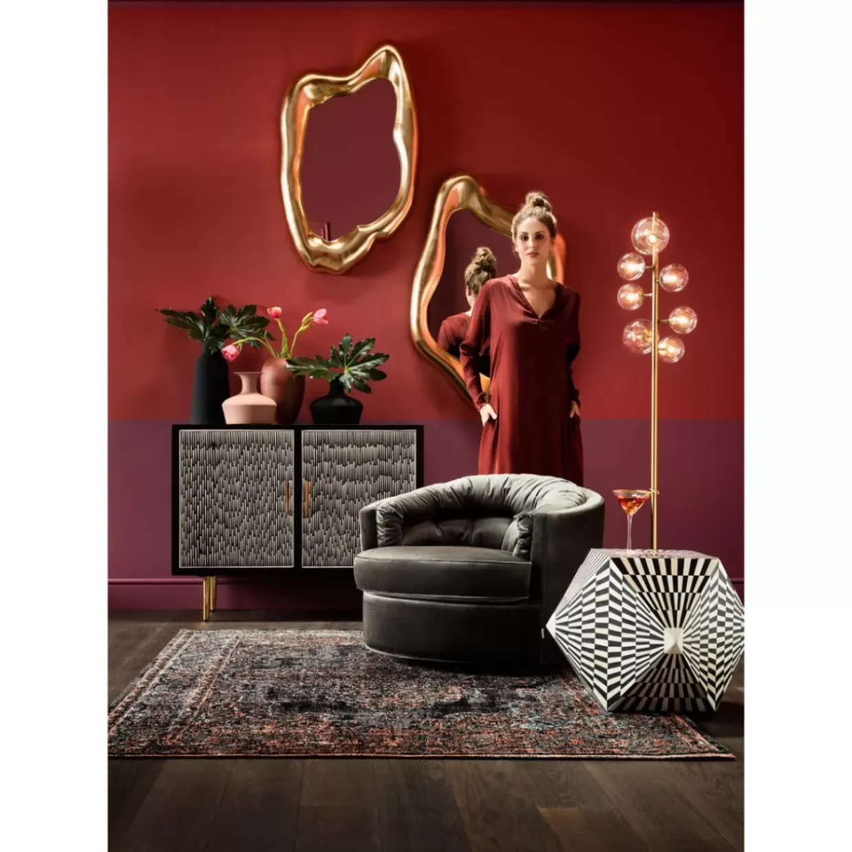 Spiegel Hologram Gold 68X117Cm