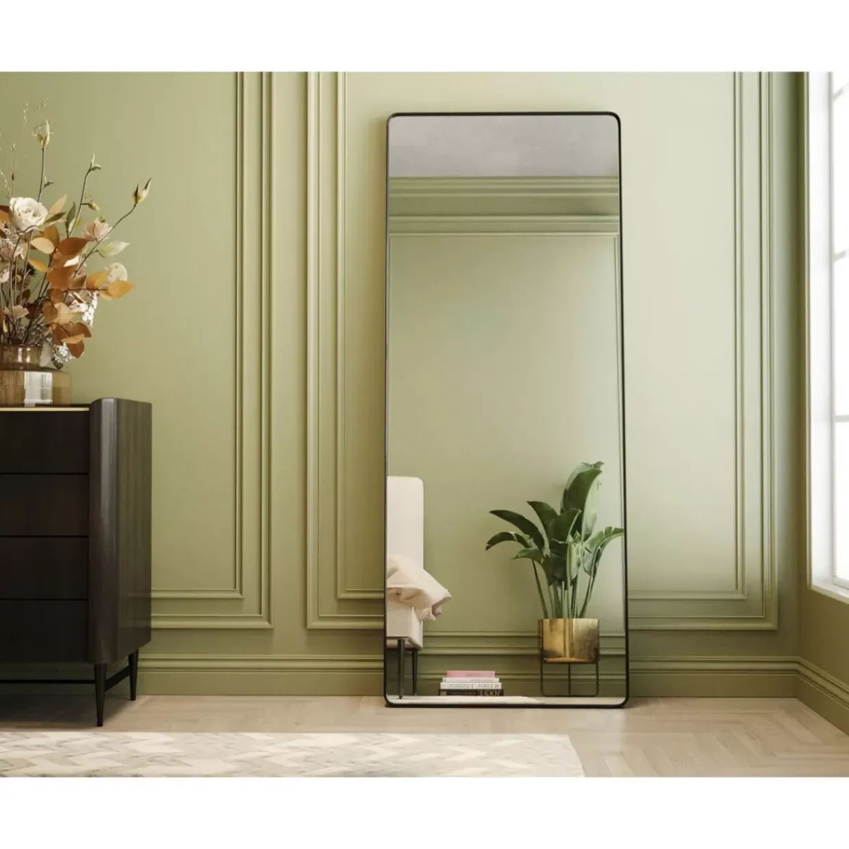 Spiegel Ombra Mo Soft Schwarz 80X200Cm