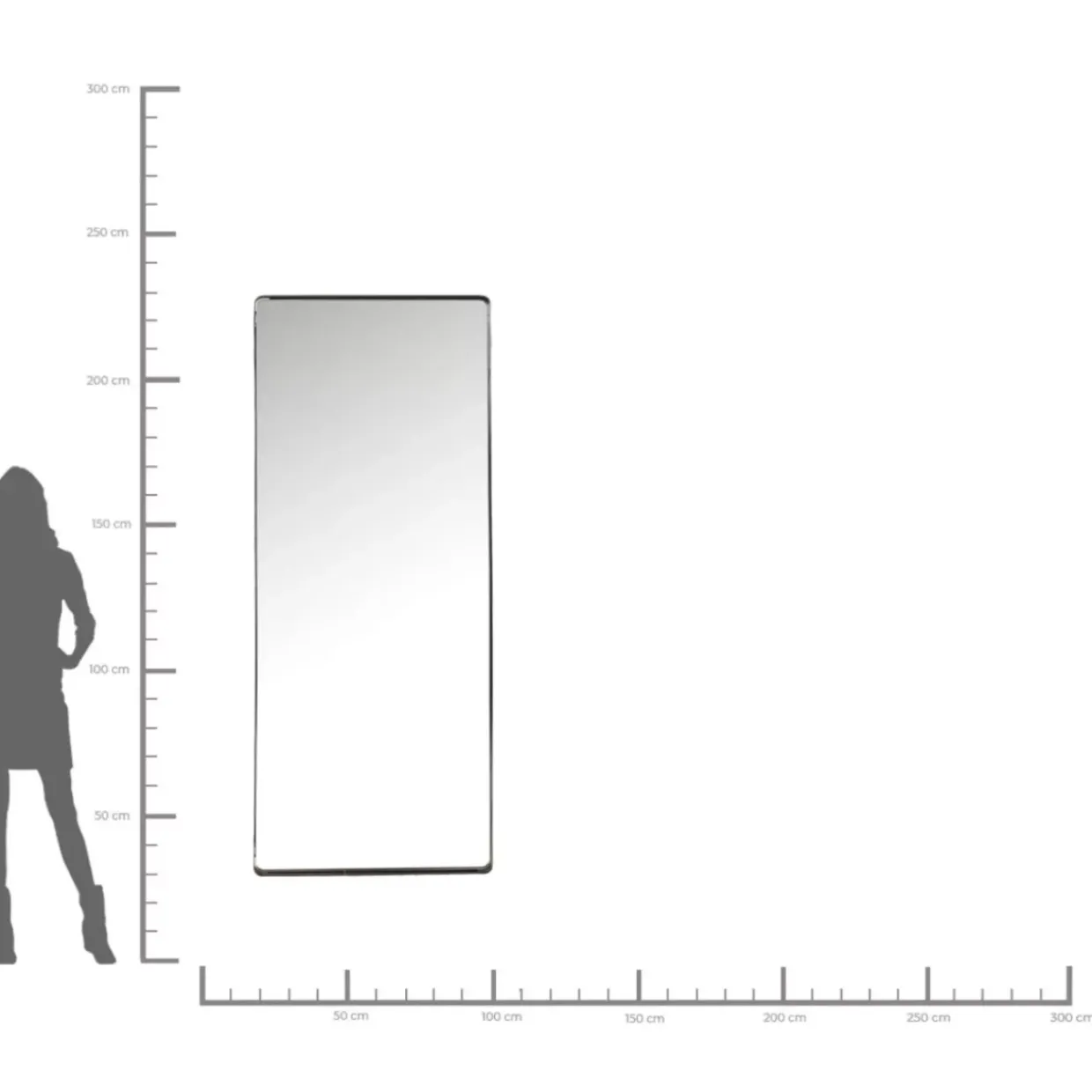 Spiegel Ombra Mo Soft Schwarz 80X200Cm