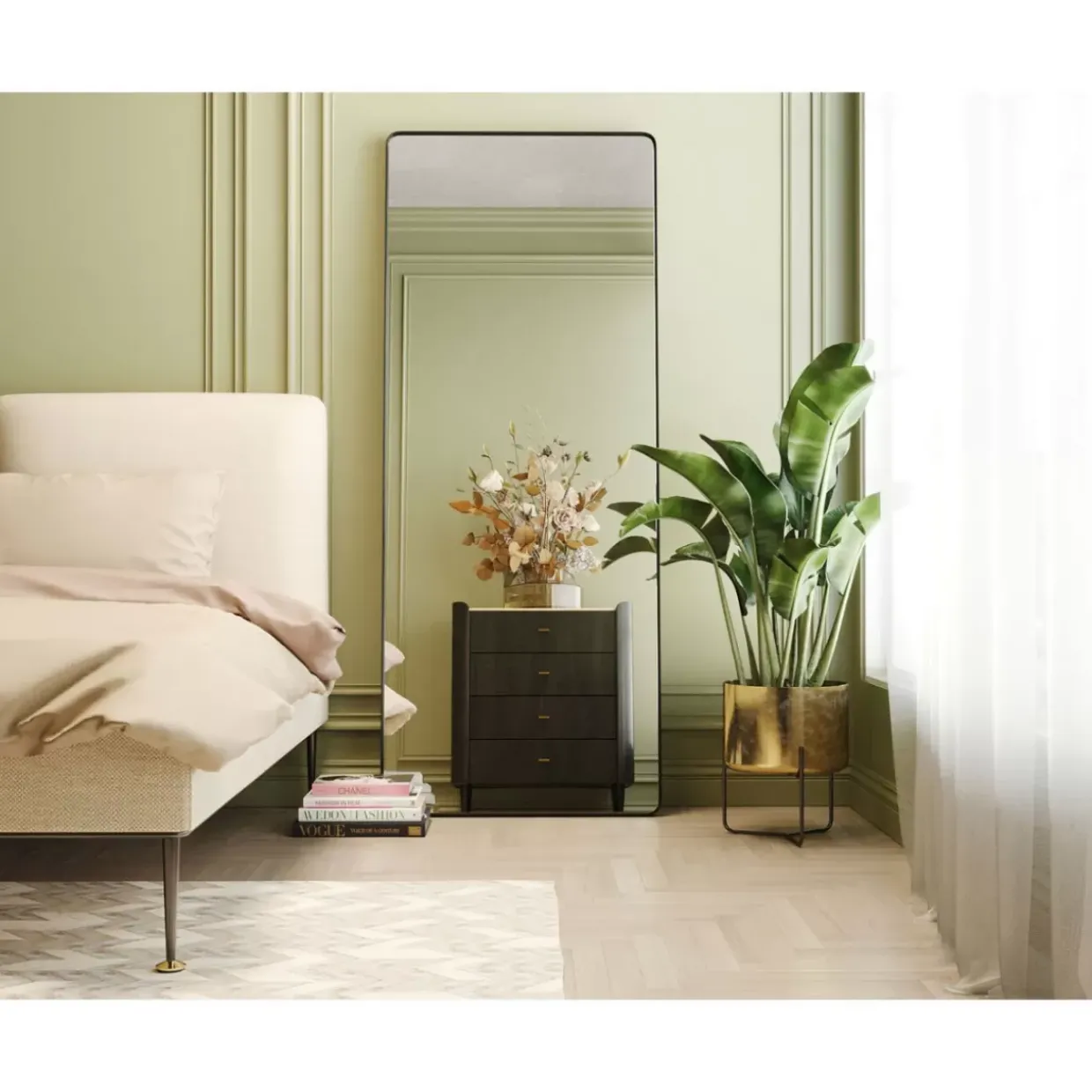 Spiegel Ombra Soft Schwarz 200X80Cm