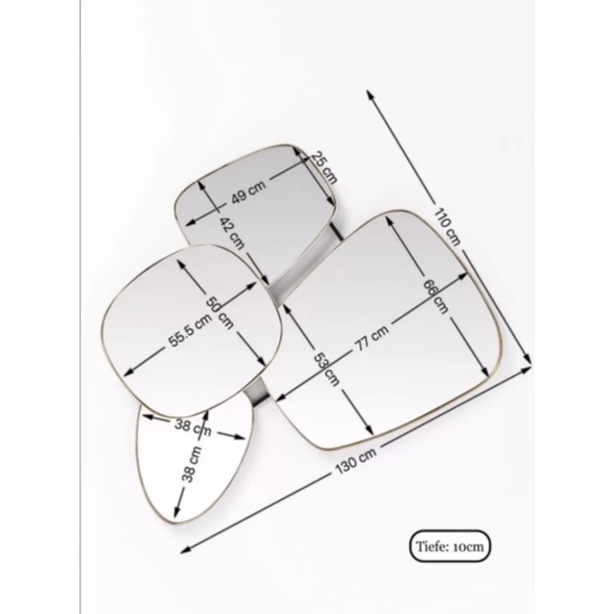 Spiegel Shapes 130X110Cm