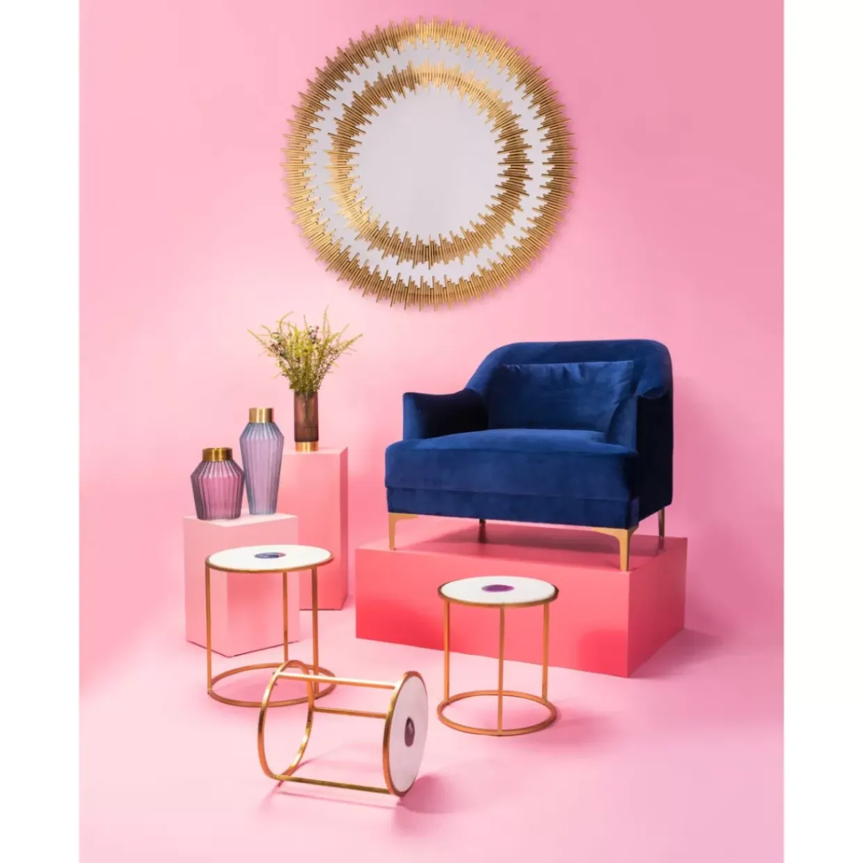 Spiegel Solare Gold O132Cm