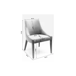 Stuhl Black Mode Velvet Grau