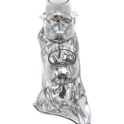 Teelichthalter 3 Jade Silber