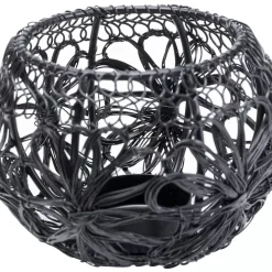 Teelichthalter Hayat Schwarz O12Cm