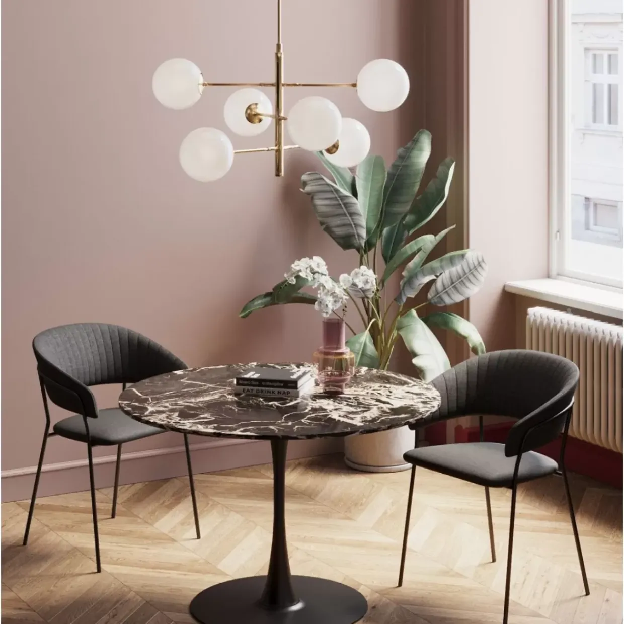 Tisch Schickeria Marmor Schwarz O110Cm