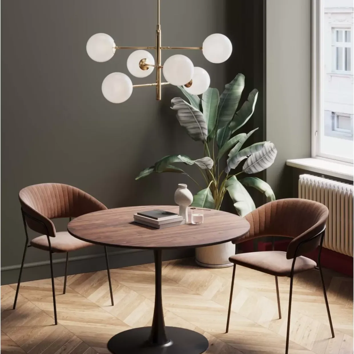 Tisch Schickeria Walnuss Schwarz O110Cm