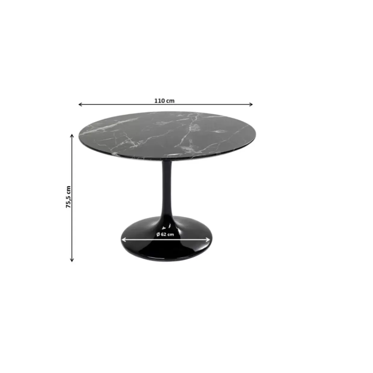 Tisch Solo Marble Schwarz O110