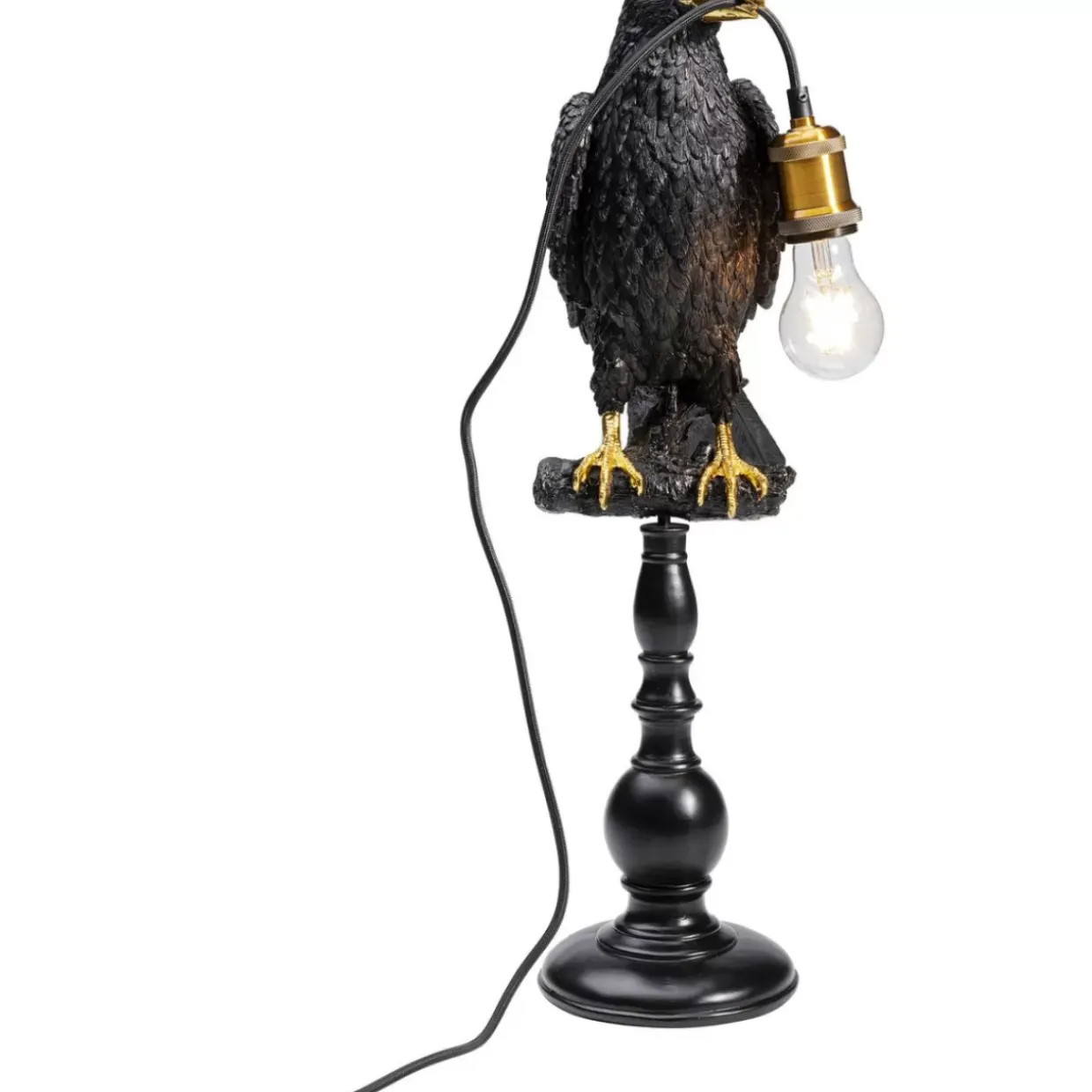 Tischleuchte Animal Sitting Crow Matt Schwarz