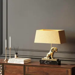 Tischleuchte Geometric Leopard Braun 36Cm