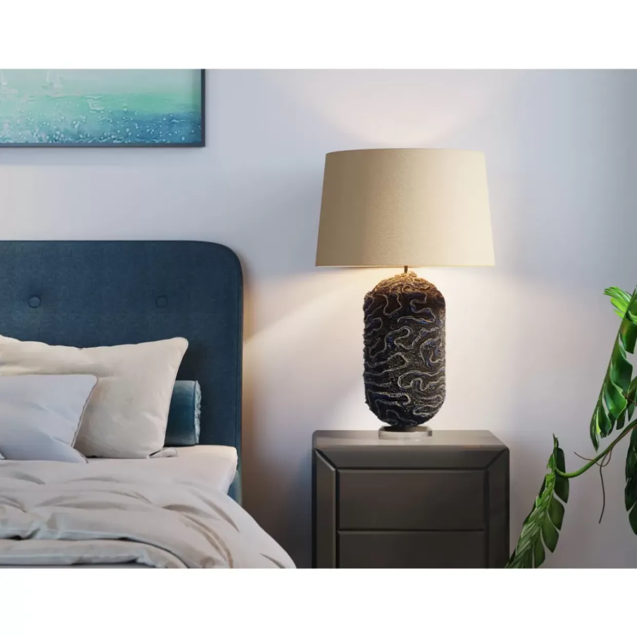 Tischleuchte Waterflow Blau