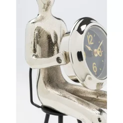 Tischuhr Sitting Man Silber 12X31Cm