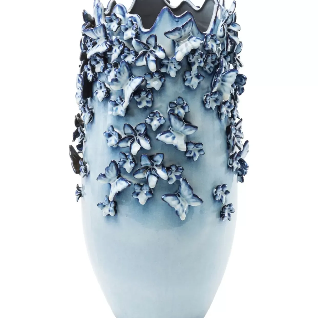 Vase Butterflies Lightblue 50Cm