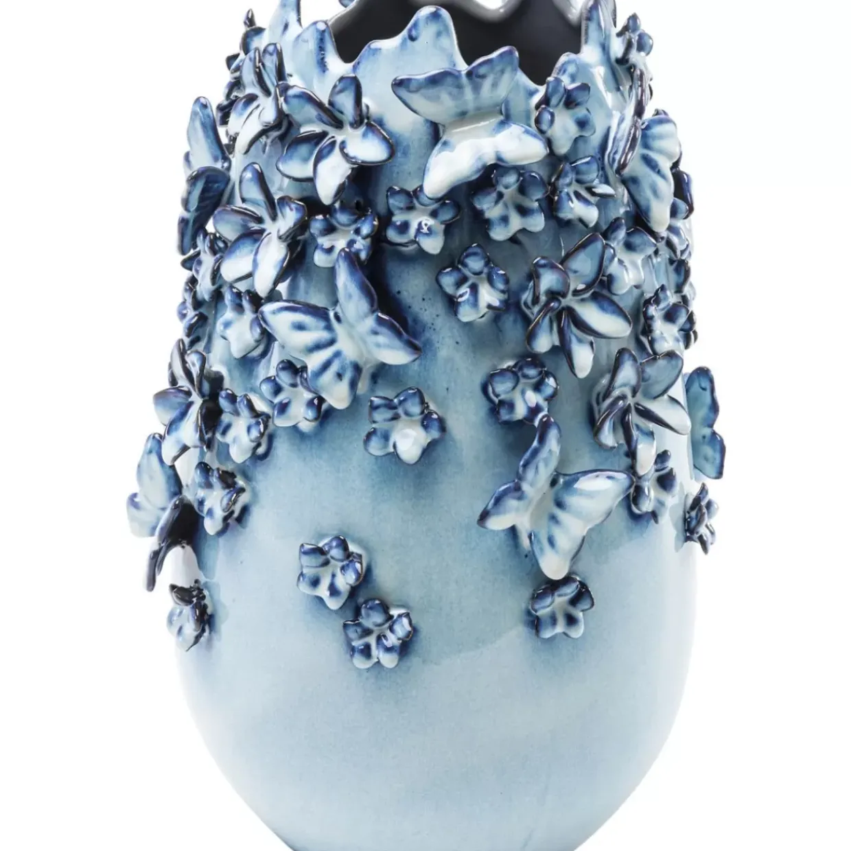 Vase Butterflies Lightblue 35Cm