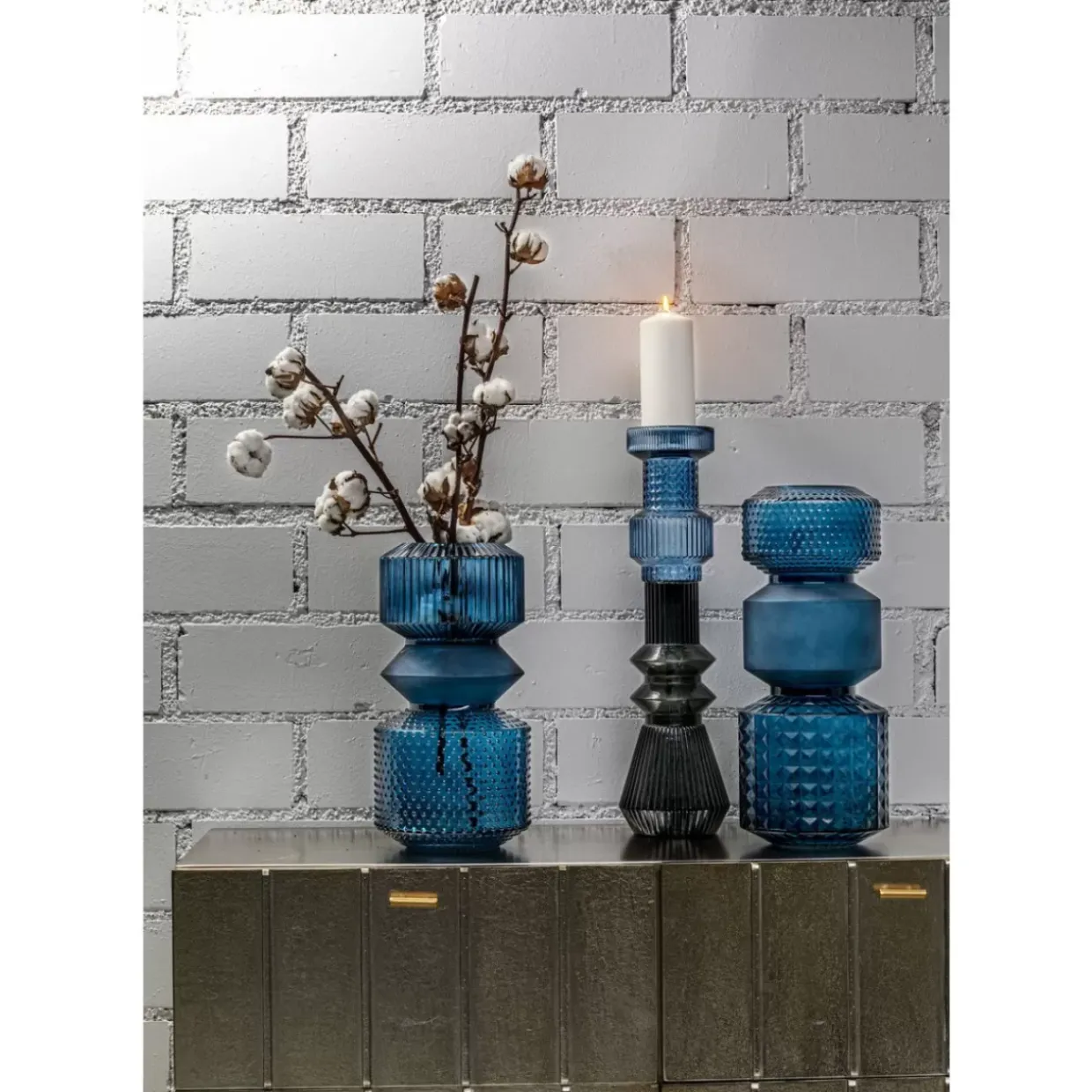 Vase Marvelous Duo Blau 36Cm