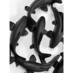 Wandobjekt School Of Koi Schwarz O160Cm