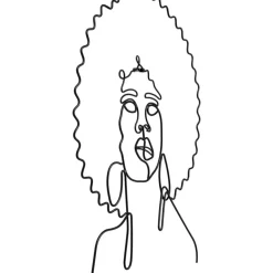 Wandobjekt Wire African Woman 50X57Cm