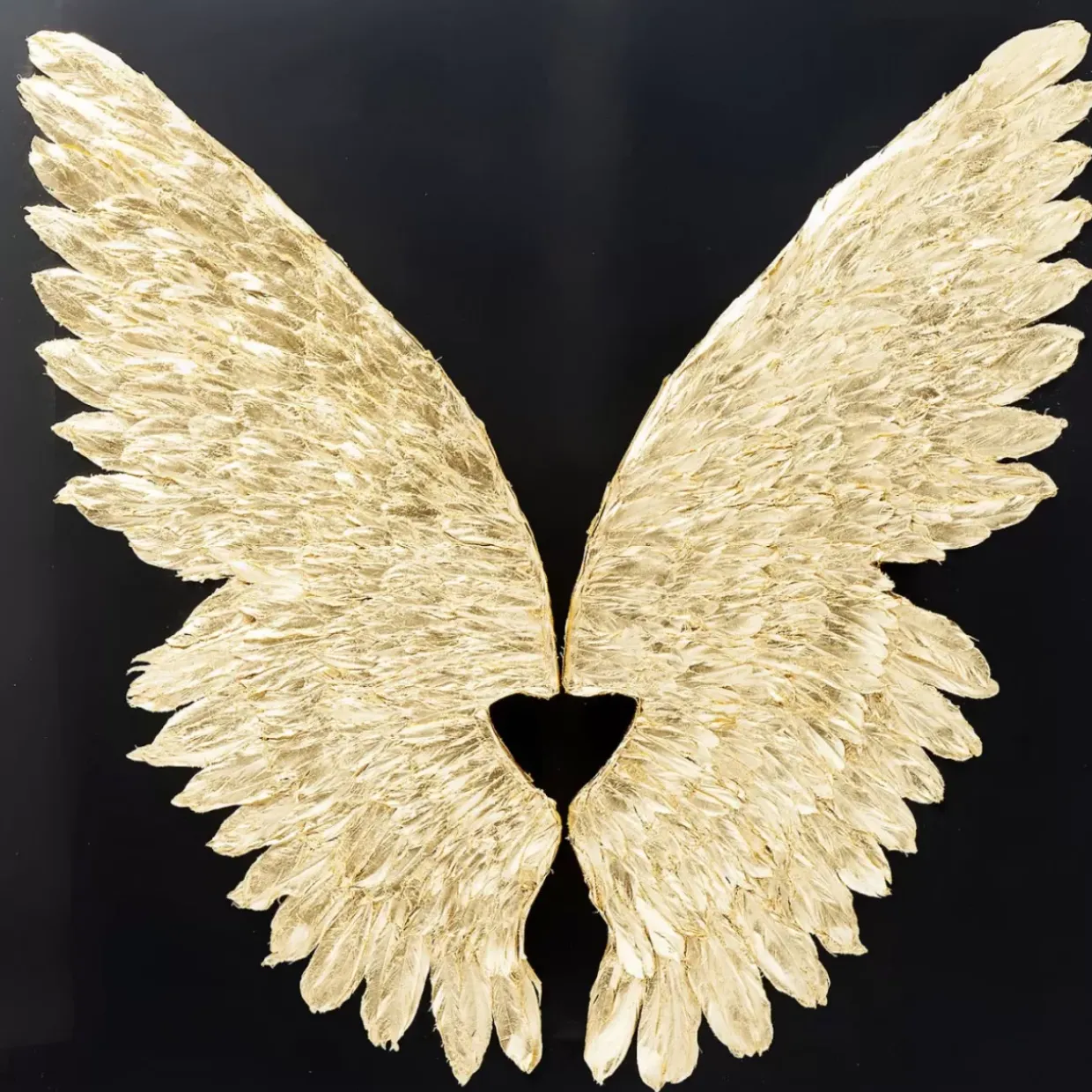 Wandschmuck Wings Gold Black 120X120Cm