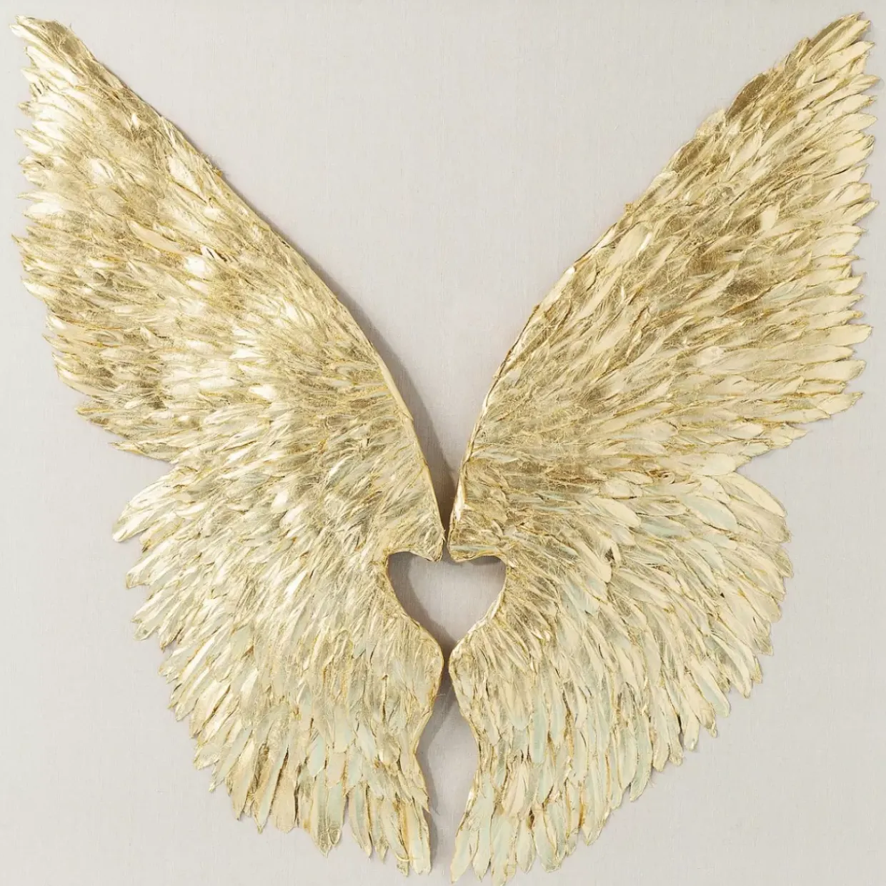 Wandschmuck Wings Gold-Weis 120X120Cm