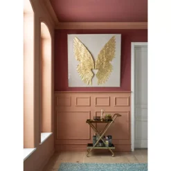 Wandschmuck Wings Gold-Weis 120X120Cm