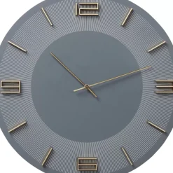 Wanduhr Leonardo Grau/Gold