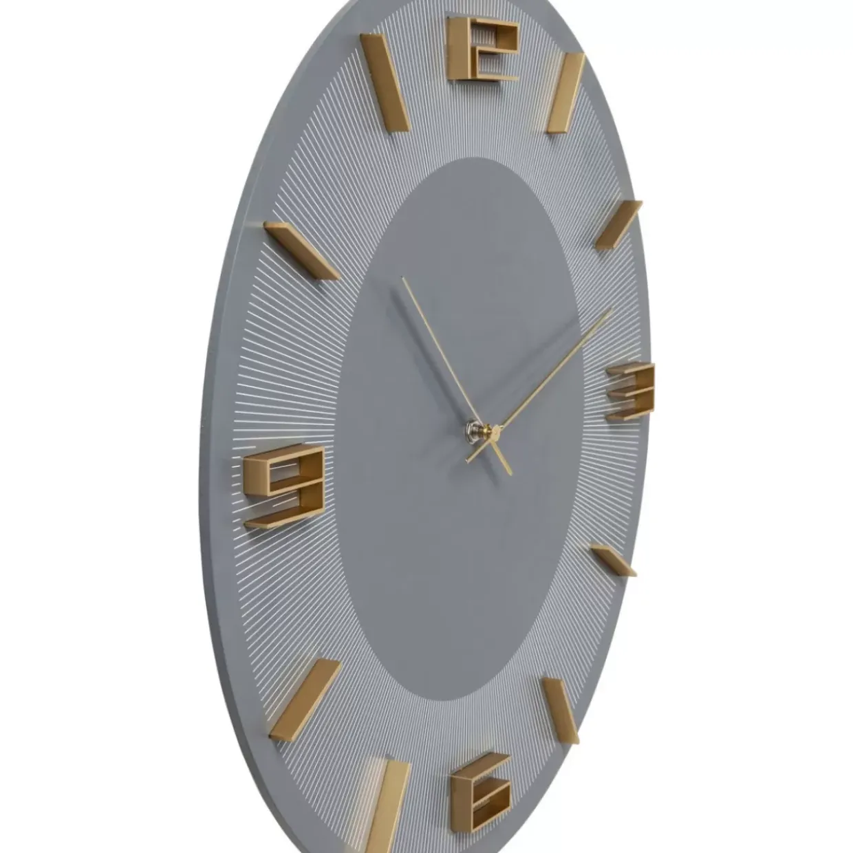 Wanduhr Leonardo Grau/Gold