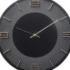 Wanduhr Leonardo Schwarz/Gold 50