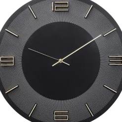 Wanduhr Leonardo Schwarz/Gold 50