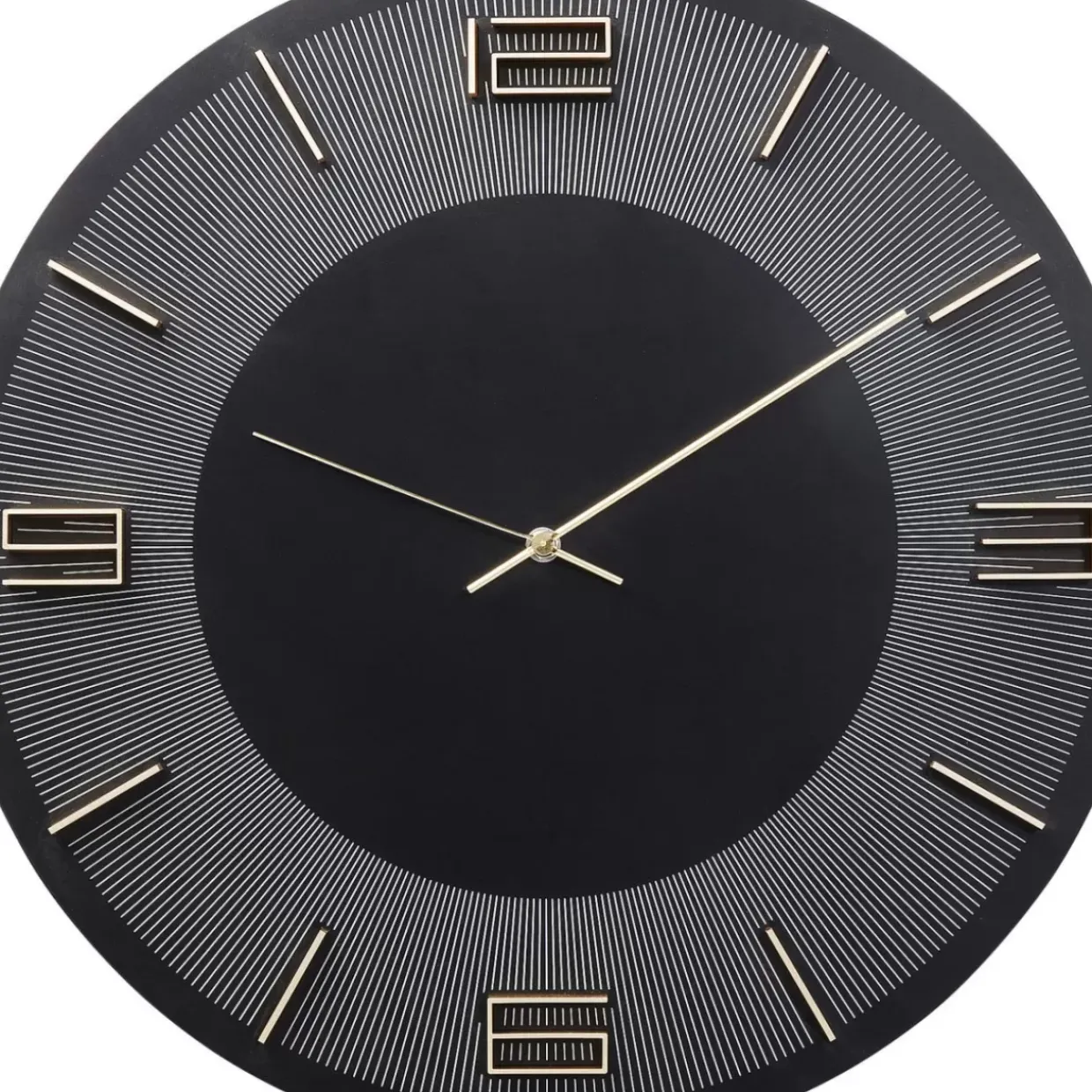 Wanduhr Leonardo Schwarz/Gold 50