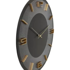 Wanduhr Leonardo Schwarz/Gold 50