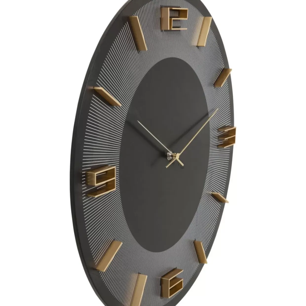 Wanduhr Leonardo Schwarz/Gold 50