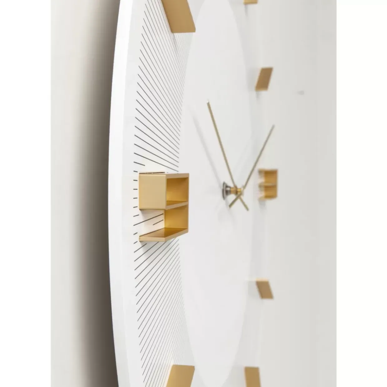 Wanduhr Leonardo Weis/Gold